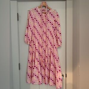 Monsoon and Beyond Pink and Orange Patterned Top Small EUC